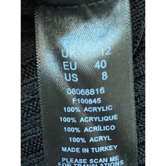 ASOS Black Ribbed Turtleneck Size 8 Stretchy Fitted Basic Core - Picture 6 of 6